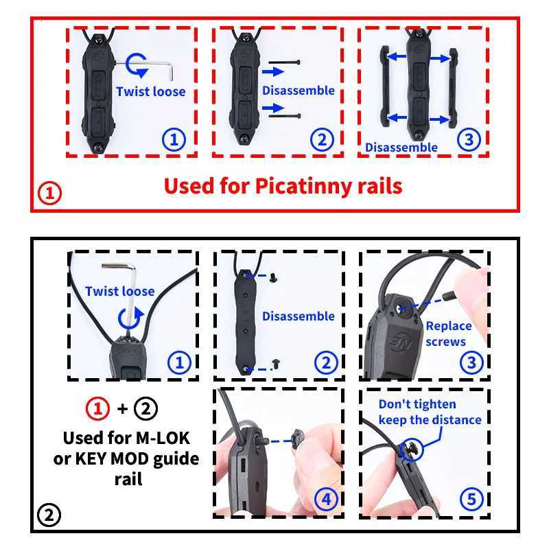 WADSN DBALA2 Red Green Blue LED White light Laser point indicator M300A M600C Flashlight With dual control Pressure SwitchXJ250905