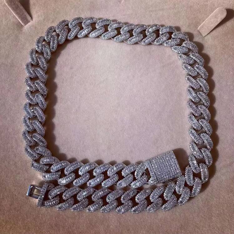 Wholesale Custom Brass Heavy Quality 15MM Men Diamond Chain Ice Jewellery Cuban Link Chain