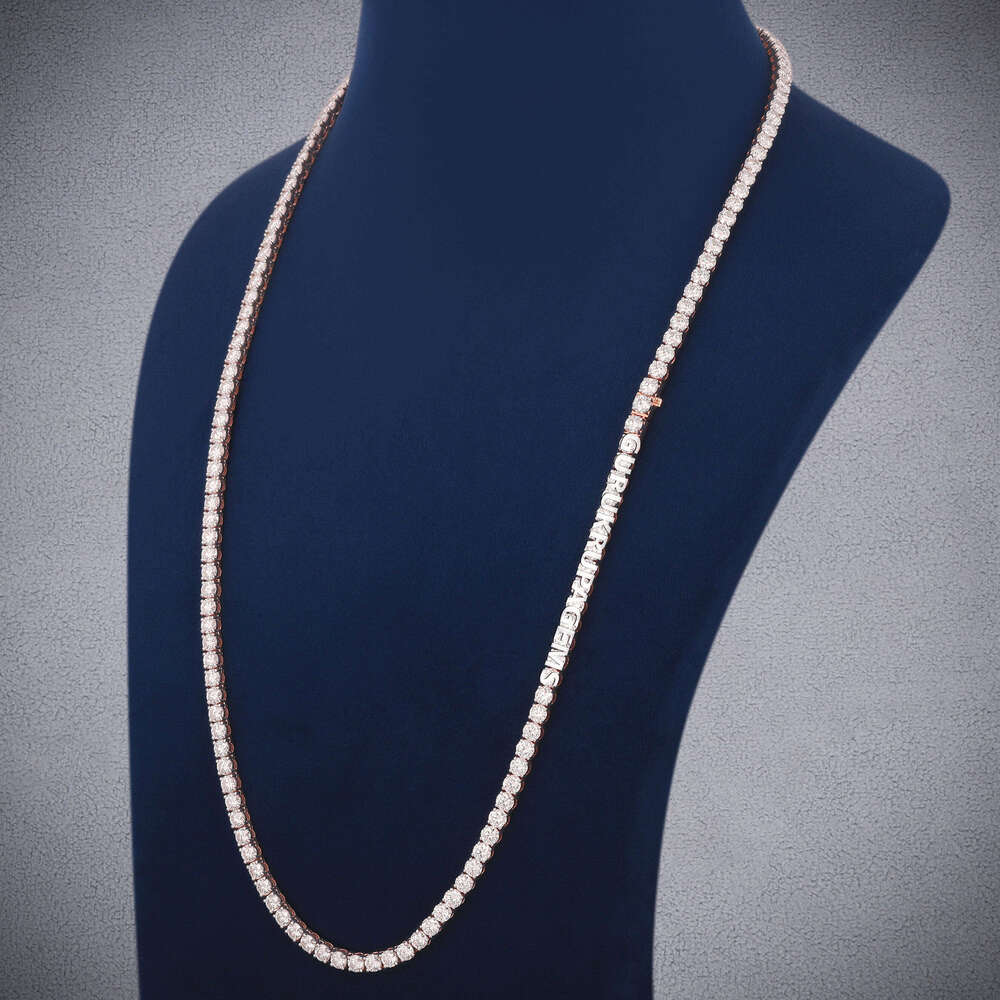 Wholesale VVS Moissanite Tennis Chain Necklace Sterling Sier Round Brilliant Cut Dias for Fine Jewelry