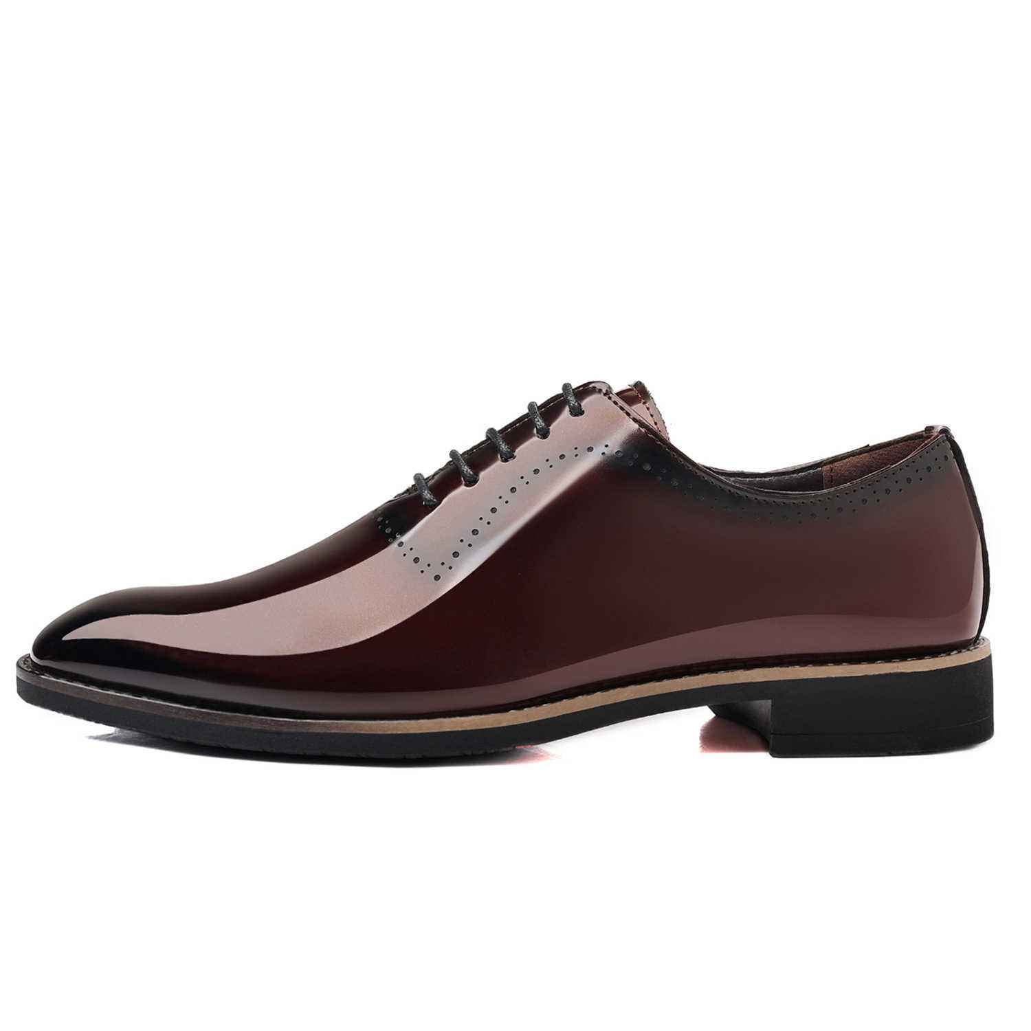 7903 Lace Up Patent Leather Carved Mens Square Toed Business Formal Leather Shoes Glossy Leather Mens Shoes