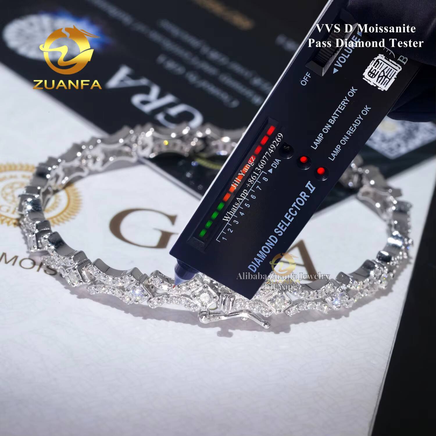 X Shape Bracelet 6mm Moissanite Tiny Cuban Chain Moissanite Bracelet Gift Idea Hip Hop Jewelry for Girl