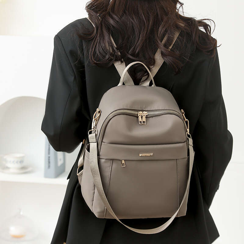 New Women's Korean Style Simple Oxford Cloth Fashion Casual Large Capacity Trendy Water-Resistant Travel Backpack