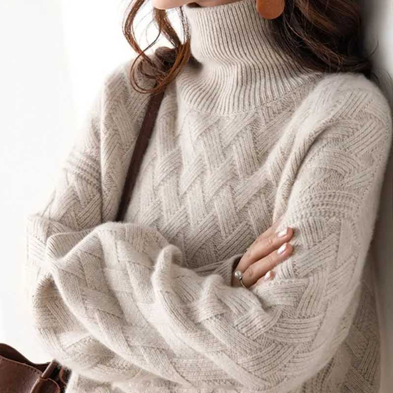 2024 New Women Loose Sweater Winter Casual Chic Cashmere Oversize Thick Sweater Pullovers Pullover Female Long Sleeve S3XL Z250905