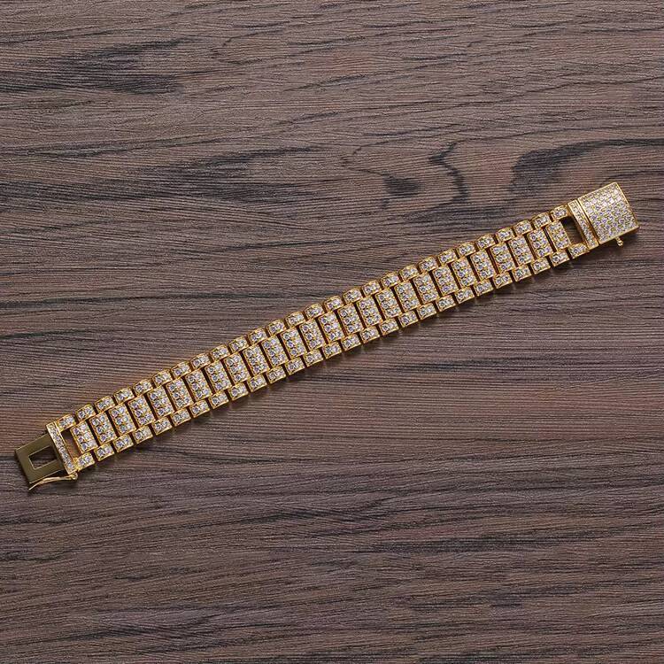 Wholesale Hiphop Bracelet Men 18mm Brass Copper Best Quality Watch Link Bracelet