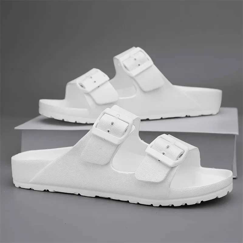 Trendy Mens SlipOn Beach Slippers with Casual Buckle Comfortable Flat Heel Cover for Couples W250905