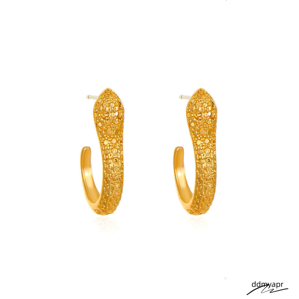 Micro Pave Zircon Snake-Shaped Hoop Earrings Men, Stainless Steel, Hypoallergenic, High-End Accessories For Women, Versatile Ddmydec And Unique Jewelr