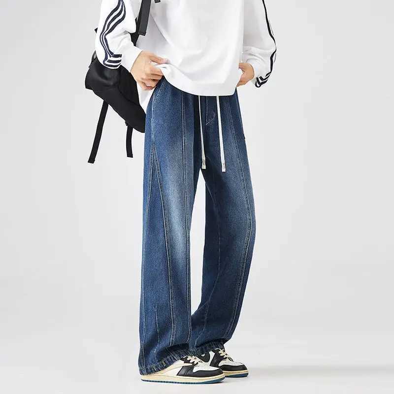 Mens Fashion Wide Leg Casual Jeans Basic Vintage High Quality Pants New Straight Leg Outside Denim Trousers Male Autumn Winter W250905