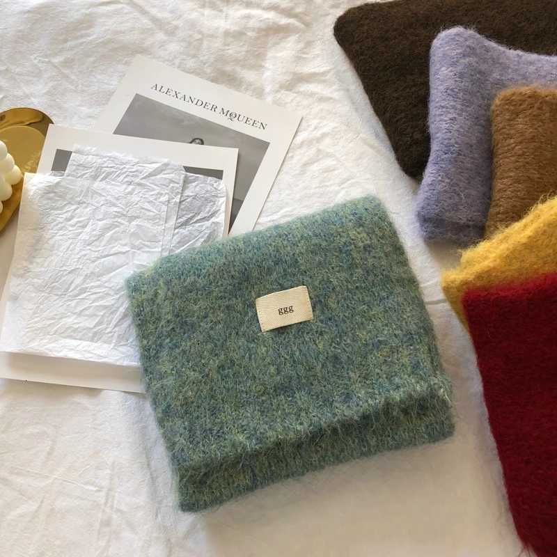 Fashion Pure Color Winter Warm Kniited Scarf for Women Korean Style Neckercheif Girls Skinny Cashmere Scarfs For WomenXJ250905
