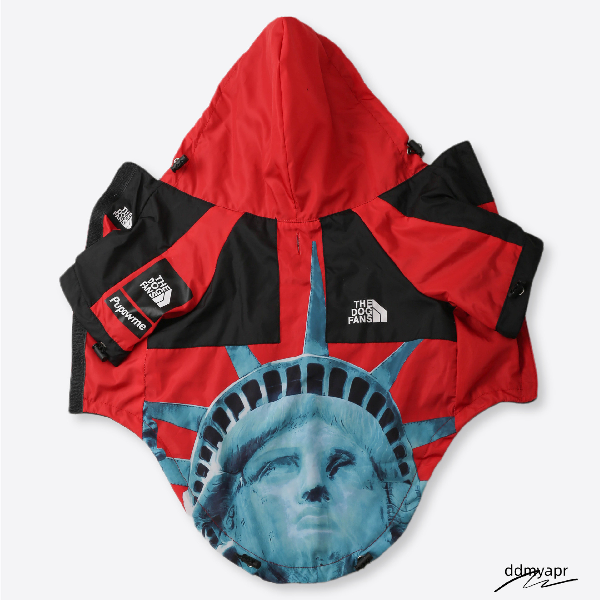 Warm Dog Coat Outdoor With Iconic Architectural Prints, Waterproof Windproof Autumn Coat, Mesh Breathable Lining ddmyday Jacket For Large, Small, Medi