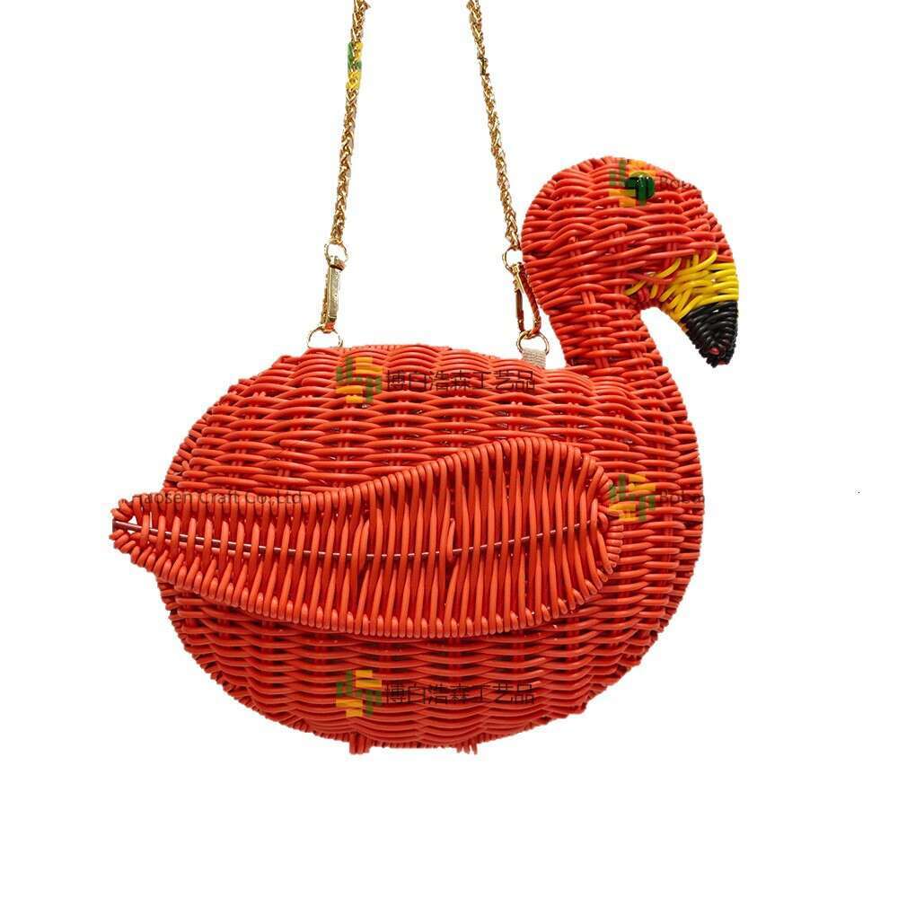 2025 Summer New Handwoven Flamingo Shoulder Ins Fashion Crossbody Bag