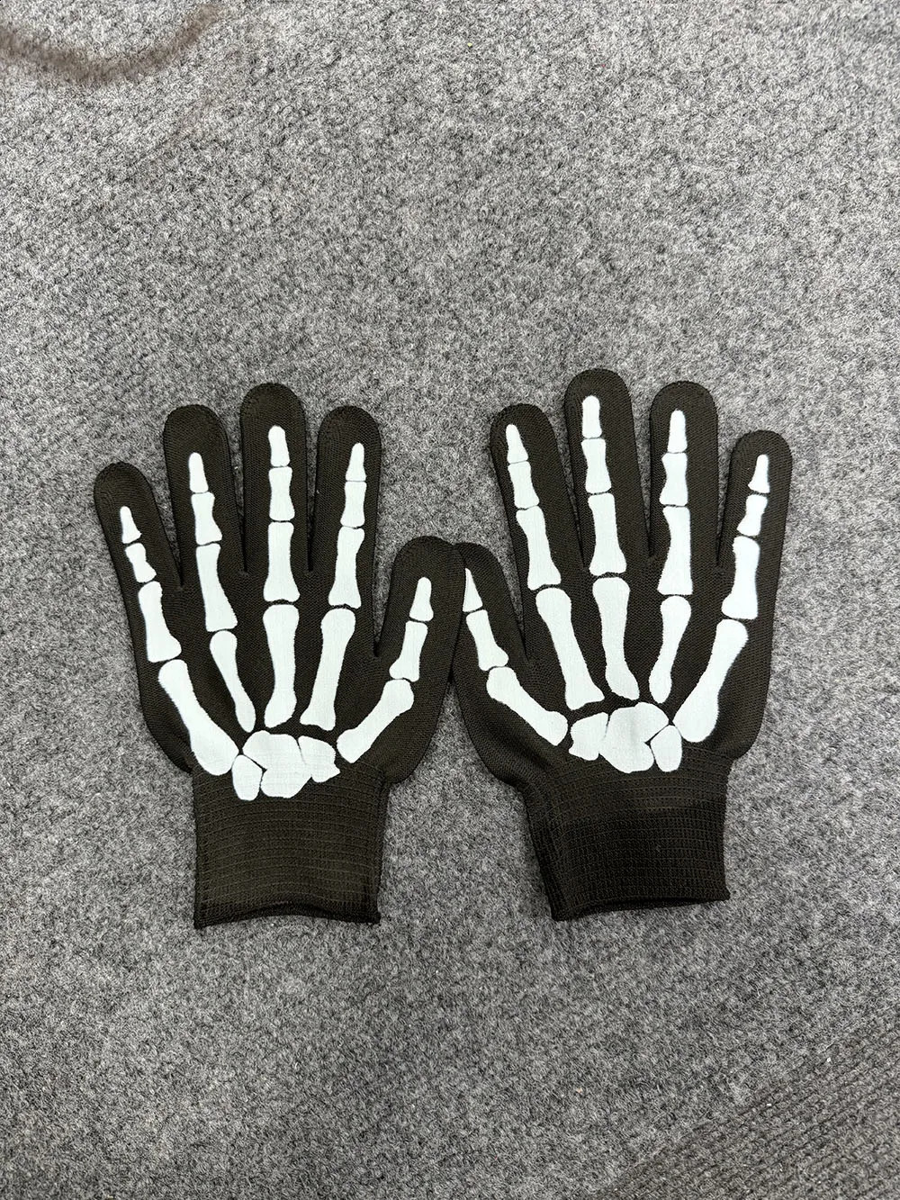 Autumn And Winter Collection Halloween White Skeleton Pattern Mens Womens Warm Gloves Full Fingers Stretch Knitted Gloves 250904BJ - view 4