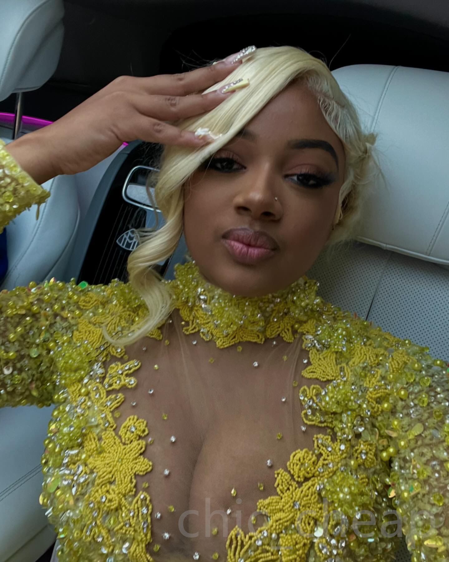 2025 Yellow Mermaid Prom Dresses For Special Occasions Sequined Lace Pearls Rhinestones Evening Formal Party Second Reception Birthday Engagement Gown