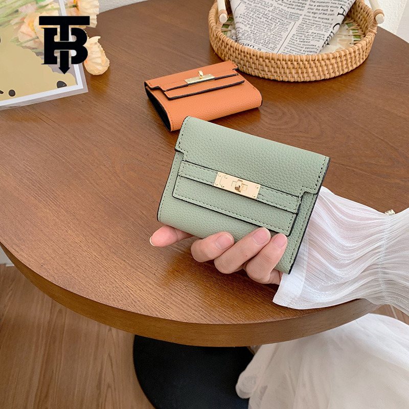 TB BHULAMTE Designer Bag Women's Wallet INS Style Small Wallet High-end Feel Small Foldable Wallet Luxury Bag Short Clutch Cross-border Wallet