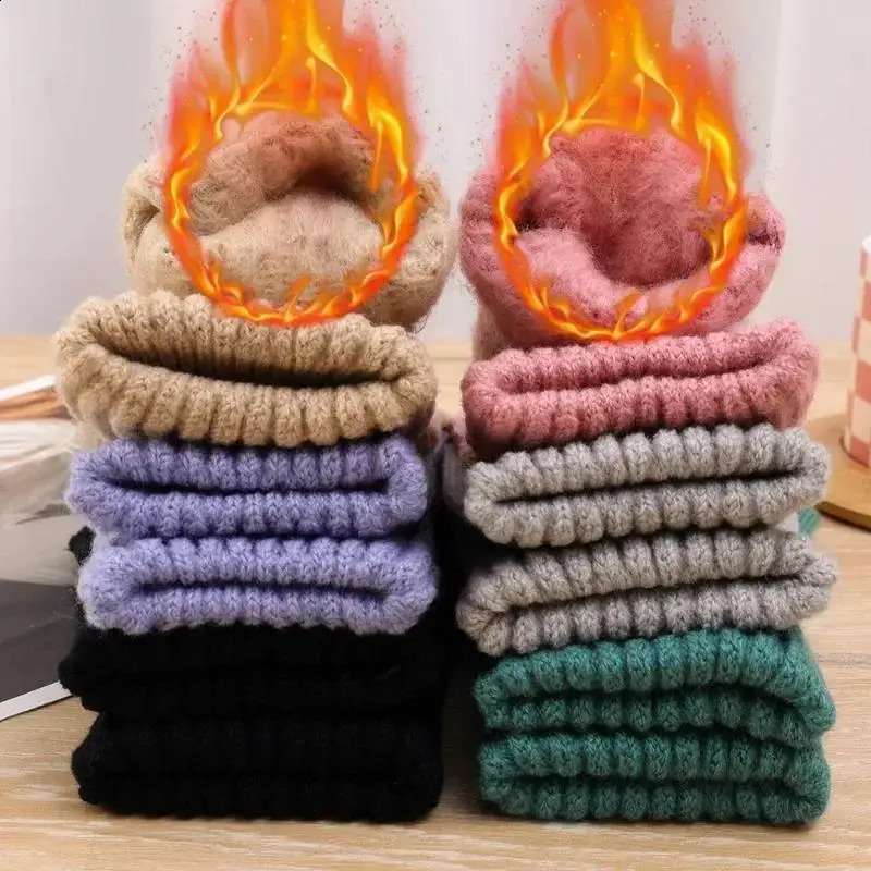 Mens Warm Full Finger Gloves Winter Touchscreen Plus Fleece Gloves Woman Thickening Wool Knitted Cycling Driving Gloves 250904