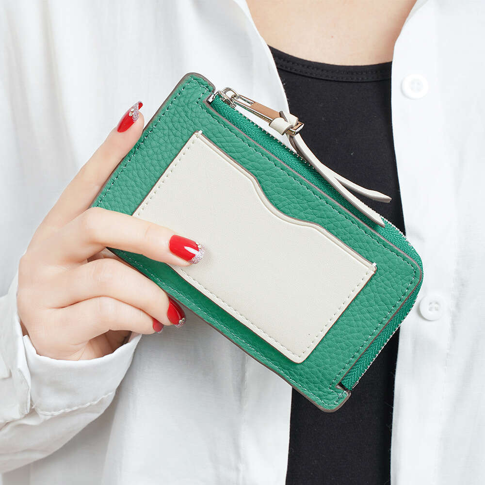 Fashion Genuine Leather Purse Multi-Card Slot Ultra-Thin Card Holder Coin Bag Top Layer Cowhide Zipper Small Wallet for Women designer wallet B5