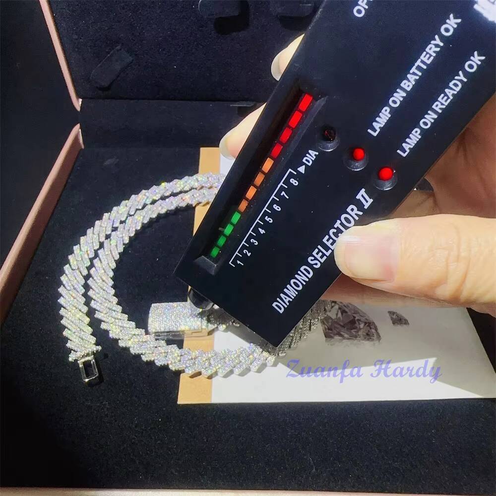 Custom Jewelry Hip Hop Men Bracelet Chain Jewelry 10mm 18 20 22 24 Cuban Link Necklace VVS Moissanite Cuban Chain