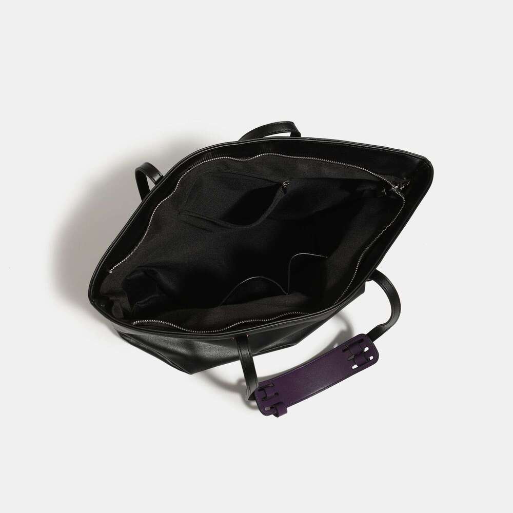 Soft Leather Black Tote for Women 2024 New Large Capacity Commuter Korean Style Versatile Student Class Shoulder Bag