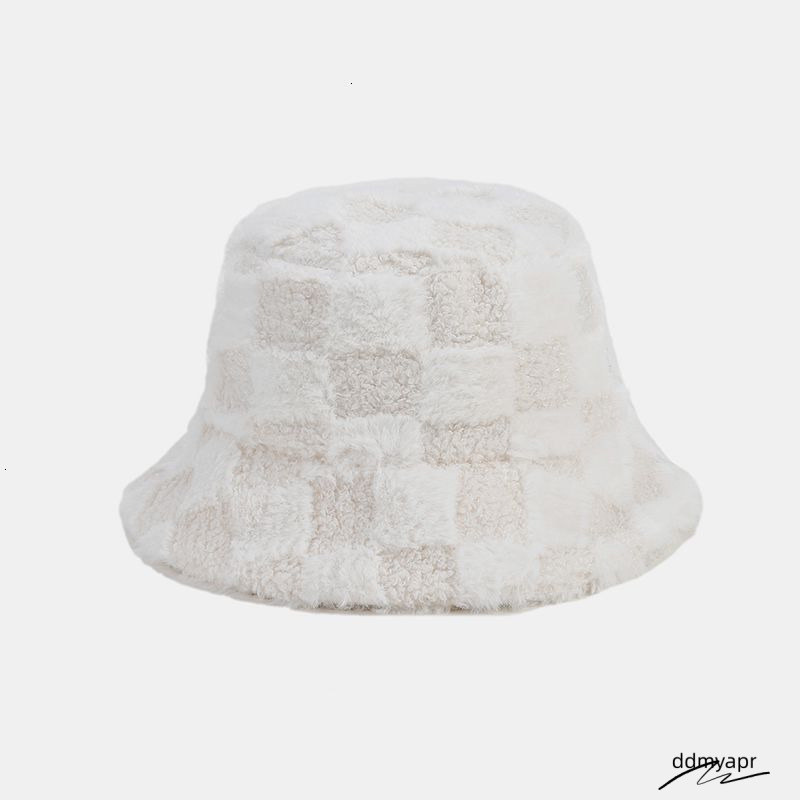 Autumn Winter Solid Color Plaid Fisherman Unisex ddmyday Outdoor Artistic Versatile Bucket Thickened Warm Sun Hat 250710 ddmyday ddmyday