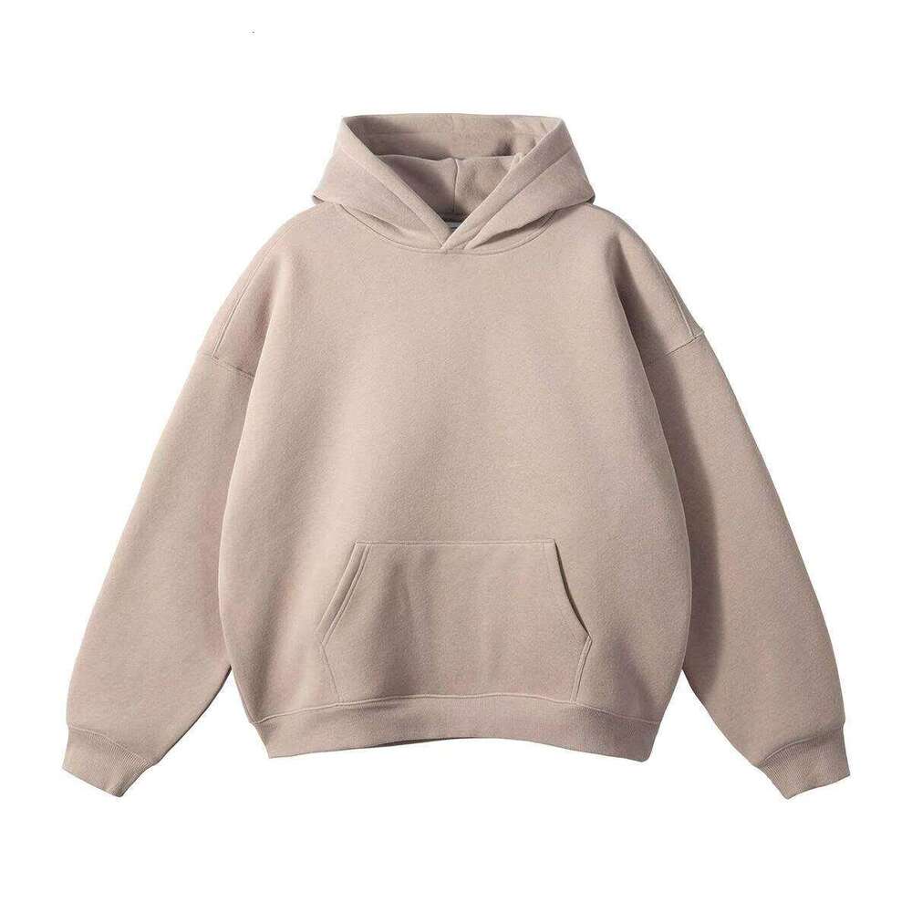 High-Quality 500 GSM Cotton Thick Blank Plain Heavyweight Cordless Oversized Unisex Plus Size Men's Hoodie