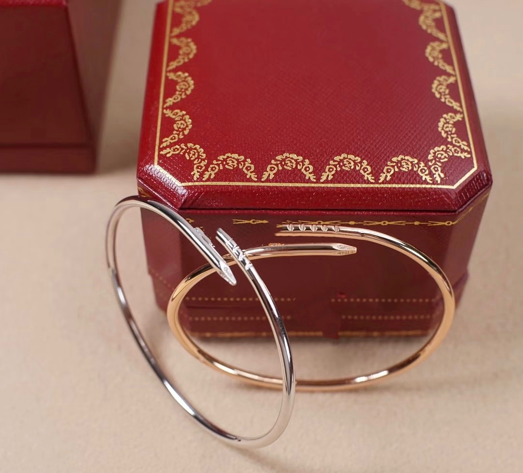 Designer Nail Bracelet Jewelry Men And Women Classic Fashion Bracelt Oval Dia Gold Sier Rose Titanium Steel Cuff Bracelet Festival Gifts