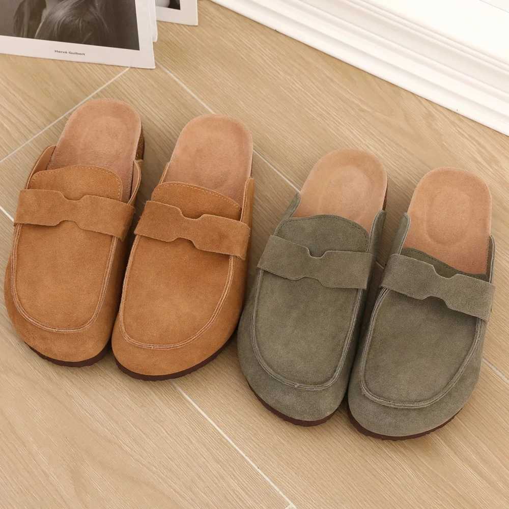 Smile PoP Cork Suede Clogs Slippers For Women Men Clogs Shoes Classic Cork Antislip Outdoor Slippers With Arch Support Mules W250905