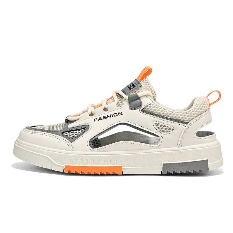 Breathable Mens Vulcanized Shoes Laceups Outdoor Running Shoes Summer New Comfortable Mens Sandals Mesh Casual Sneakers Z250905