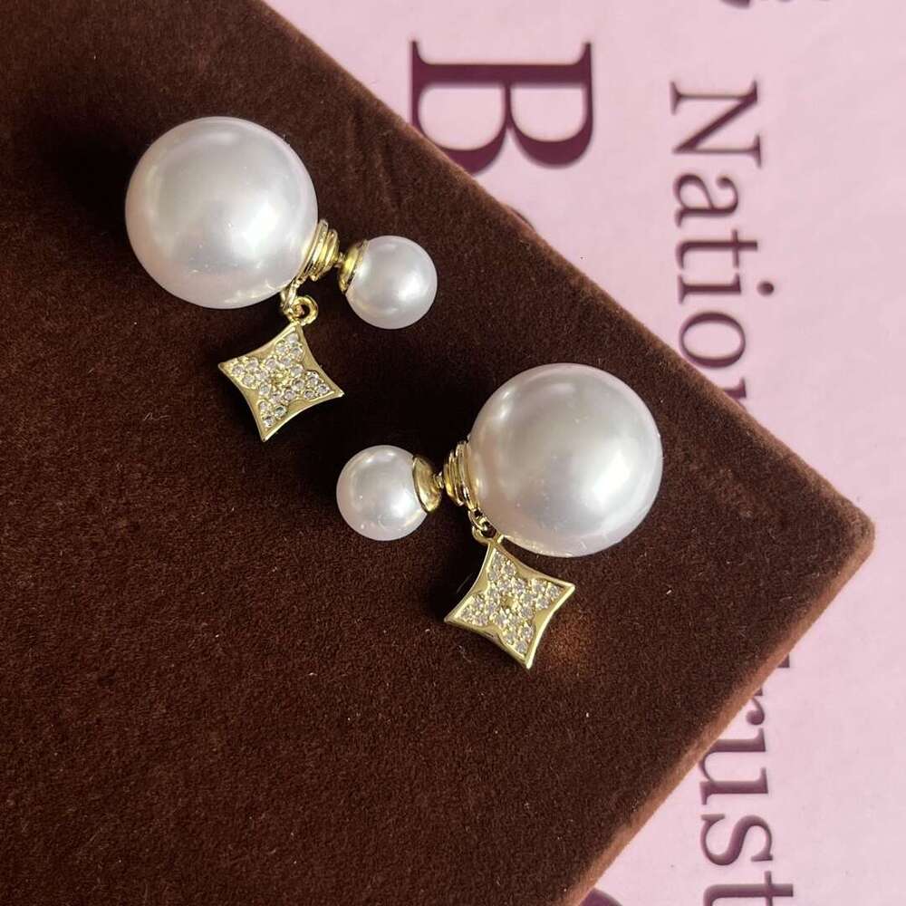 Pearl Sier Needle Women Large and Small Rose Gold Earrings Jewelry