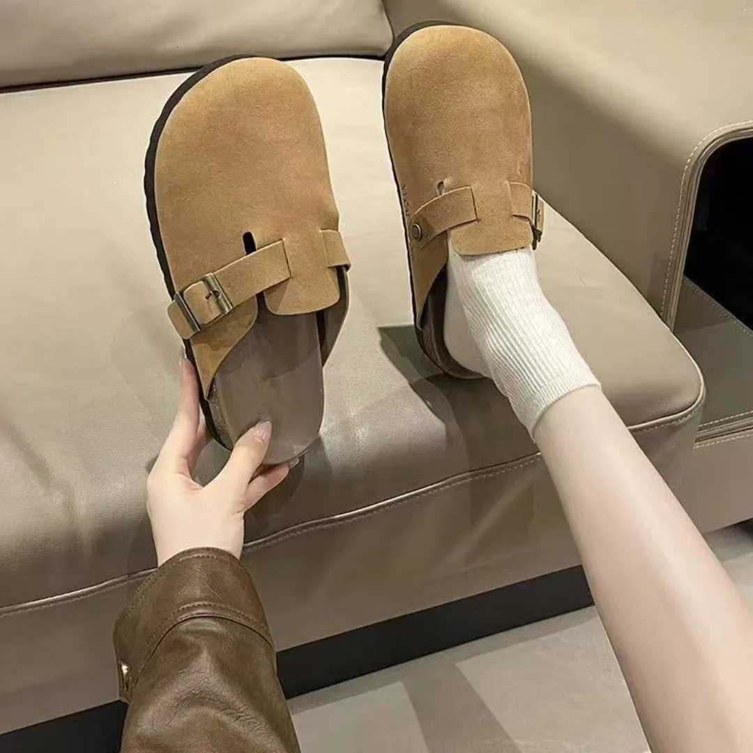 Crestar Fashion Clogs Slippers For Women Classic Suede Men Mules Cork Footbed Leather Potato Shoes With Arch Support Beach Slide W250905