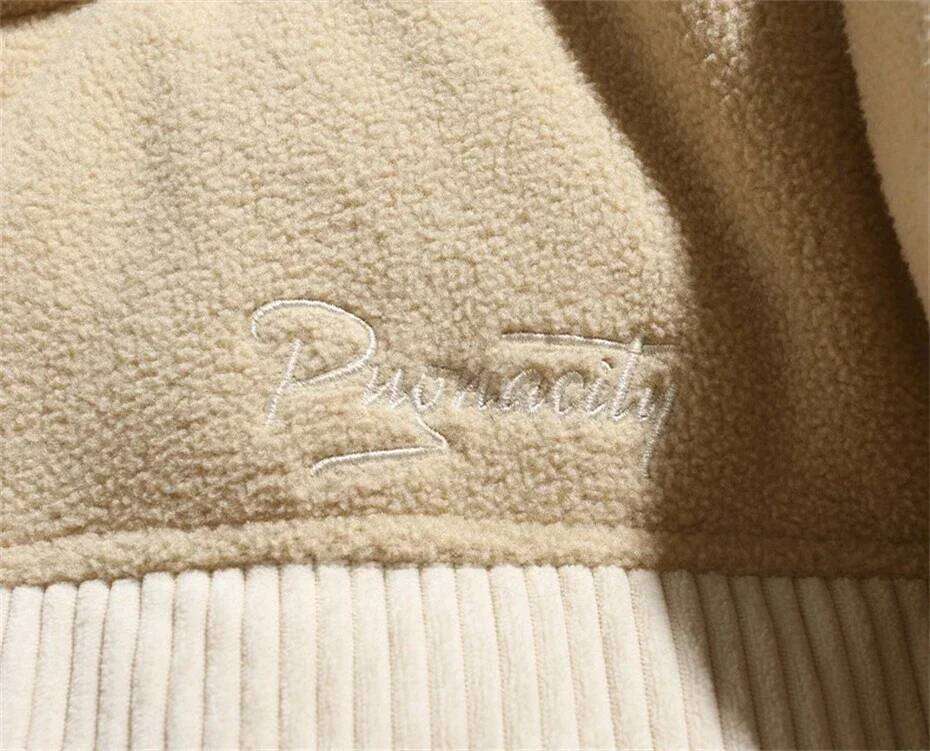 Corduroy Puffer Thicken Parka Bubble Men Oversized Haruku Hip Hop Padded Jacket Zip Up Patchwork Down Coat