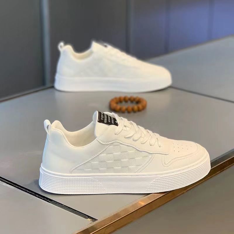 Spring with 2025 New Men's shoes: White sneakers, men's trendy and versatile shoes, men's popular, durable, sporty and casual sneakers,