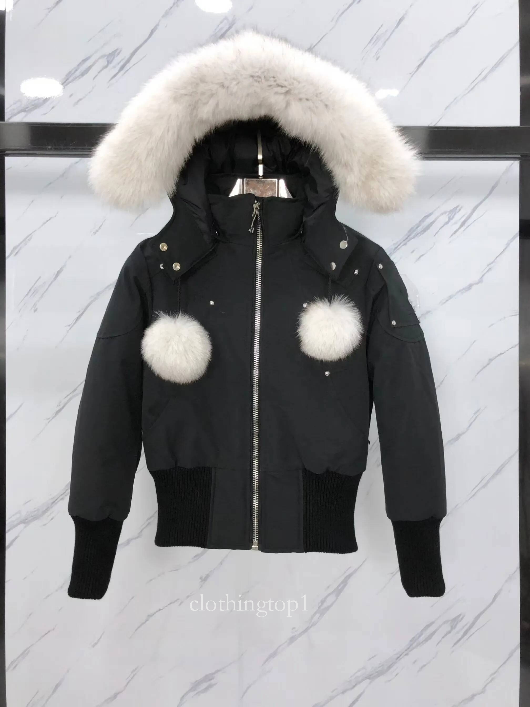 Moose Down Jacket Fur Collar Parka Winter Waterproof White Duck Knuckle Duster Jacket Cloak Fashion Men And Women Couples Moose Casual Version To Keep Warm 311