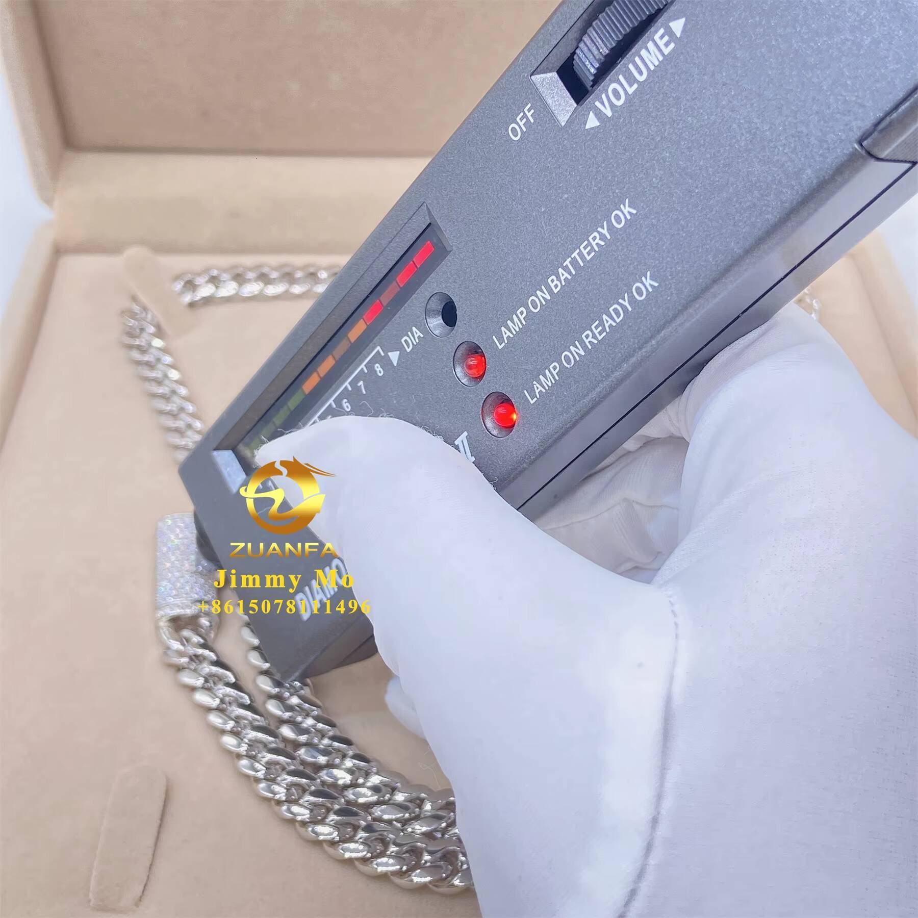 Ready to Ship 8mm 10mm 12mm 14mm 18mm Iced Out Hip Hop Moissanite Diamond 316L Stainless Steel Gold Plated Cuban Link Chain