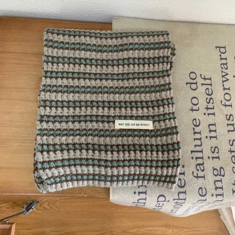 Winter Women Warm Stripe Scarf Knit Thick Warm Winter Color Stripe Scarves Winter Casual Warmer Women Scarves For WomenXJ250905