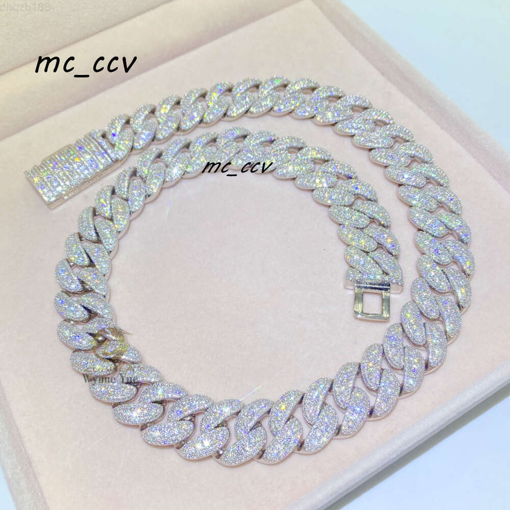 Fresh Bussdown 350g Hiphop 18mm S925 Iced Out Flawless Moissanite Miami Cuban Link Chain