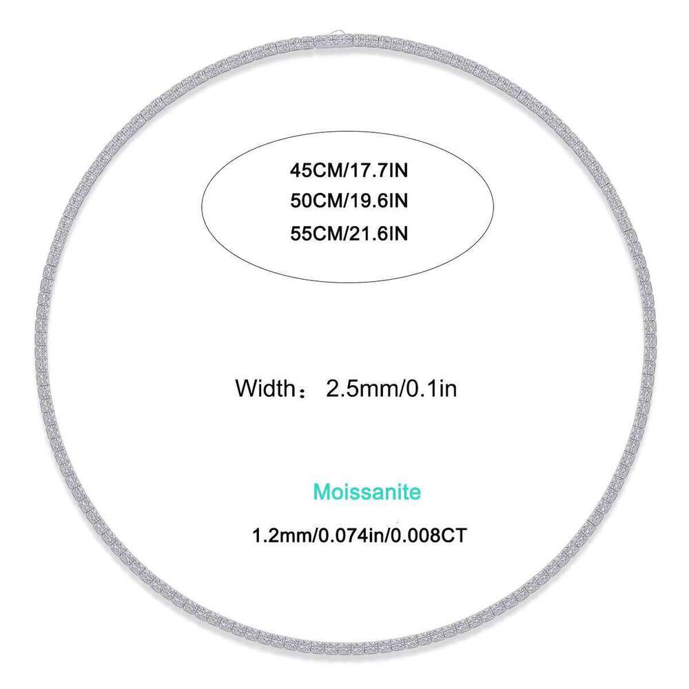 Wholesale Moissanite Tennis Chain Necklace Women's Fashion S Pure Sier Gold-plated Collarbone Style Daily Wear