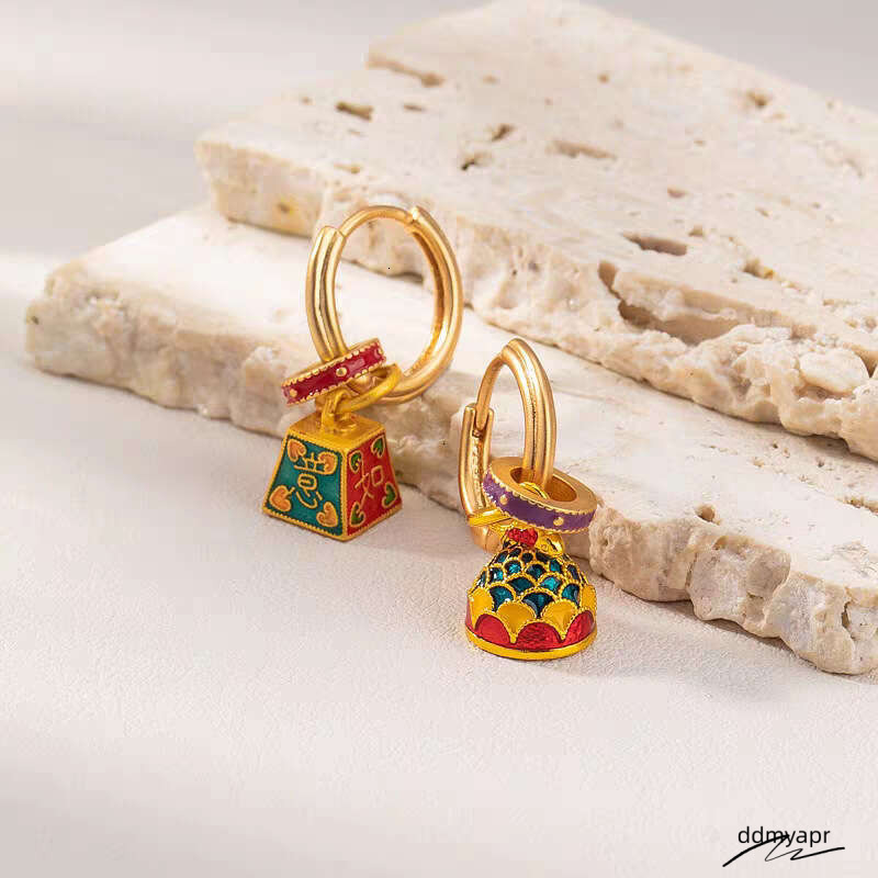 Chinese Style Enamel - Adjustable Vintage Dangle Ddmydec Earrings With Lucky Motifs | New Asian Fashion Boho Ethnic Jewelry Ddmydec Ddmydec