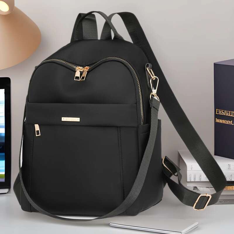 New Women's Korean Style Simple Oxford Cloth Fashion Casual Large Capacity Trendy Water-Resistant Travel Backpack