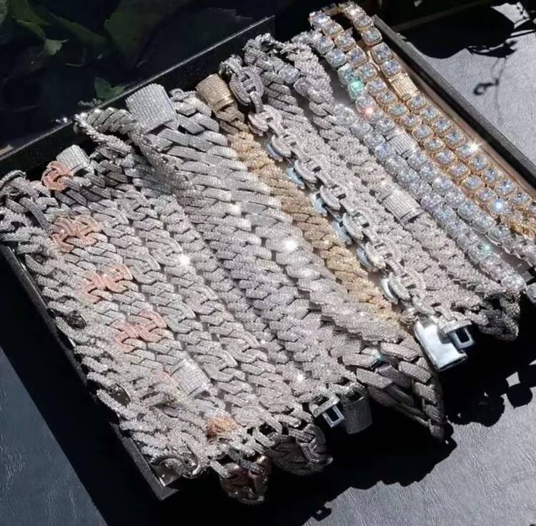 GZYS JEWELRY Wholesale 21MM Men Ice Chains Hip Hop Iced Out Jewelry Cuban Link Chain Diamond