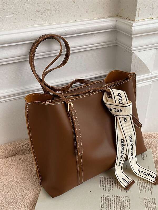 Large Capacity Women's 2024 New Fashion Tote College Student Class Shoulder Commuting Bag