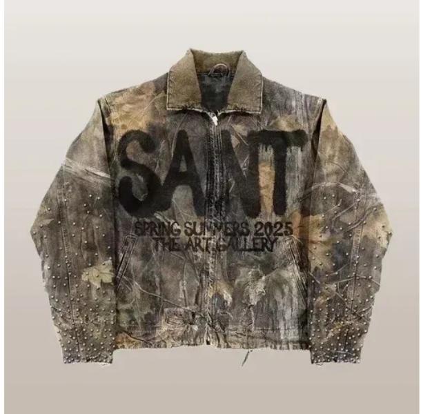 Men's Jackets Streetwear Vintage Leopard Camouflage Jacket Y2K Coats Men Women Hip Hop Letter Patchwork Embroidery Oversized Clothes