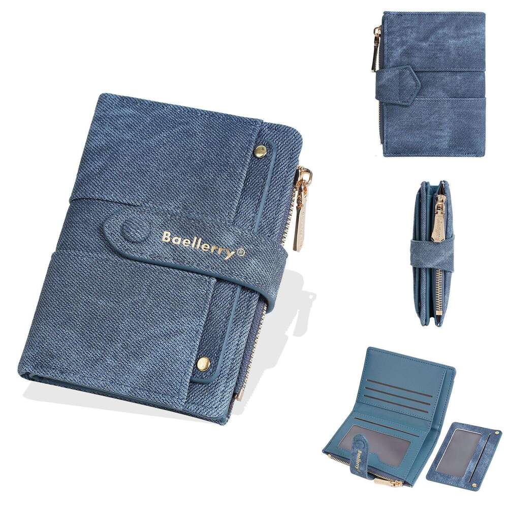 New Women's Short High-end Multi-card Slot Detachable ID Fashion Zipper Wallet Card Holder Combo