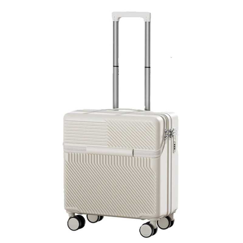 Luggage 20 inch Front Opening Boarding Box Trolley Case 18 inch Password Cabin Suitcase with USB Charging Port Cup Holder Z250905