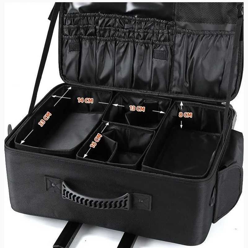 Makeup Bag Cosmetic Suitcase Large Size Storage Trolley Case Multilayer Embroidered Travel Luggage Beauty Manicure Carry On Bag Z250905