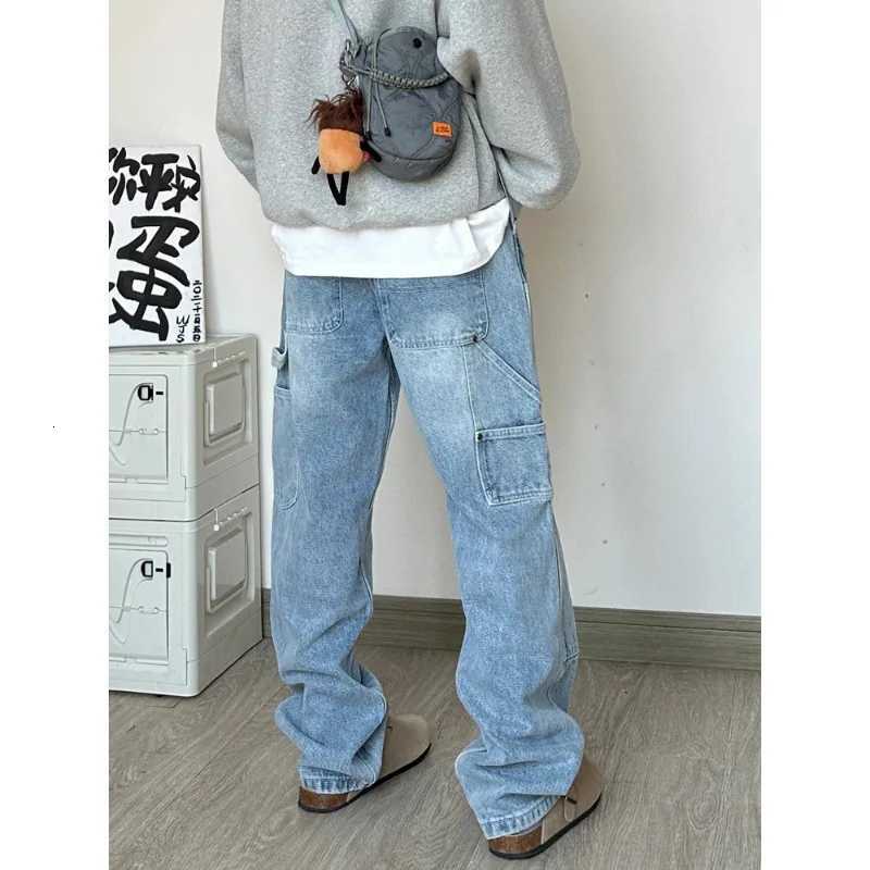 Retro American Hip Hop Vibe Mens Straight Leg Jeans Summer Casual Wide Leg Pants Logging Pants Waed Denim Nine Points W250905
