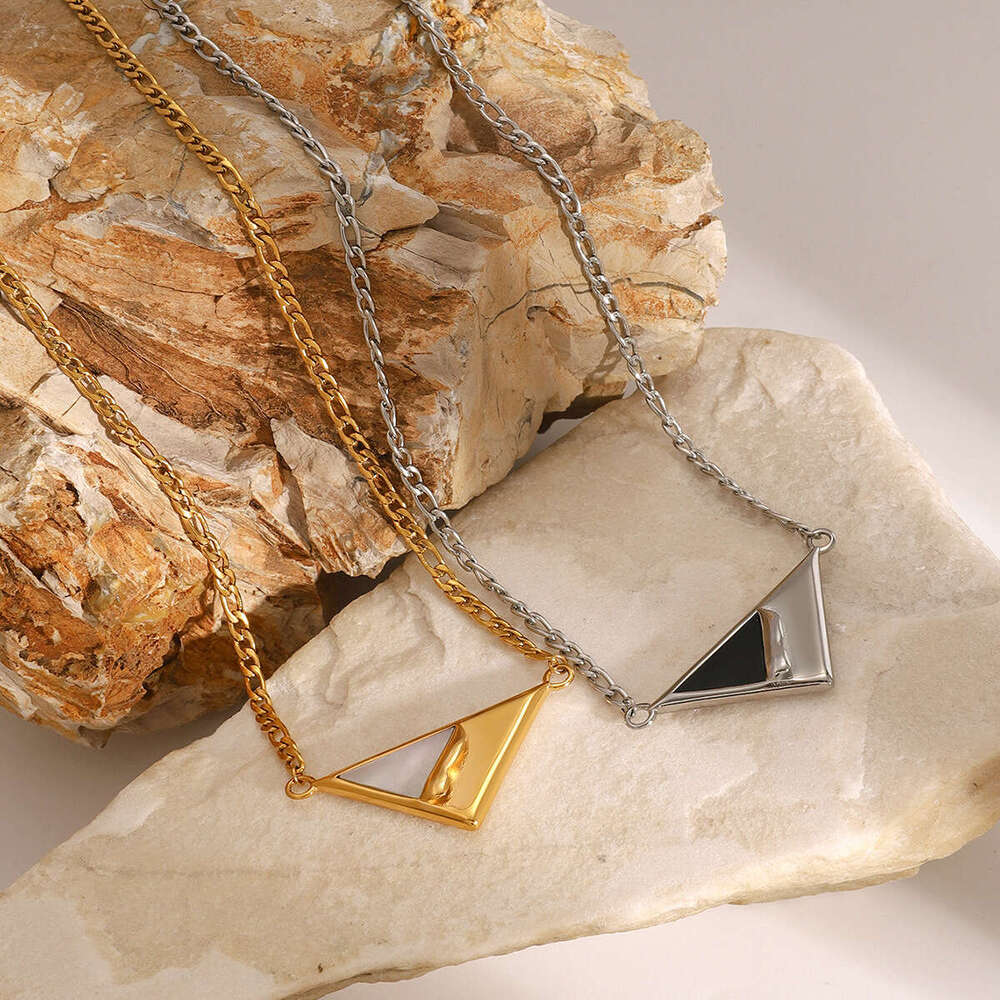 DH collections 2025 Autumn: Women's Ins - style Stainless - steel Shell - inspired Geometric Necklace