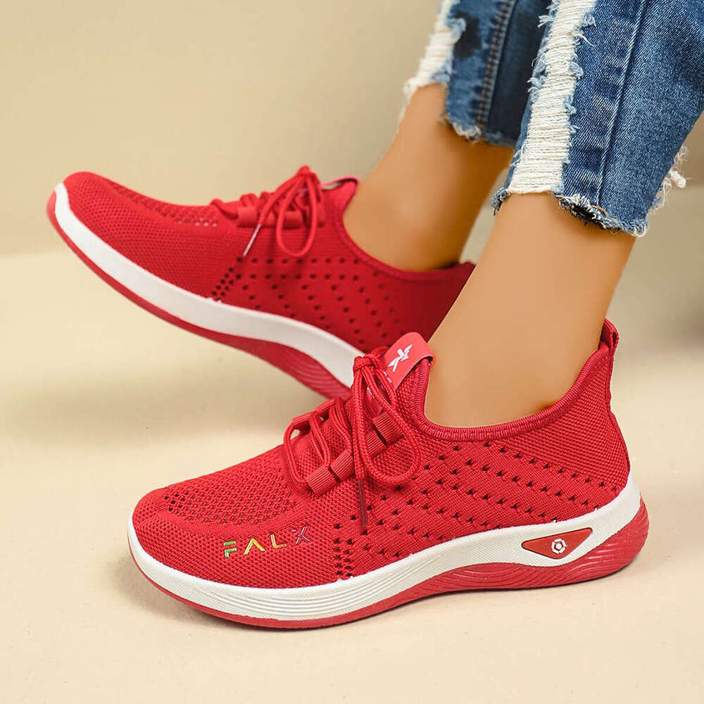 35-43 Large Size Women's Soft Sole Comfortable Summer New Designer Shoe Sports Flyknit Breathable Running Casual Shoes