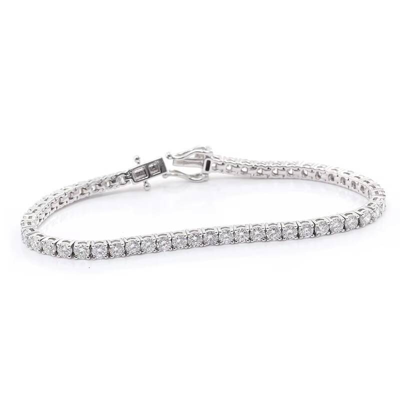 Fashion 5mm S925 Sterling Silver Tennis Chain Moissanite Factory Wholesale Custom Designer Bracelet for Women Men Bracelet