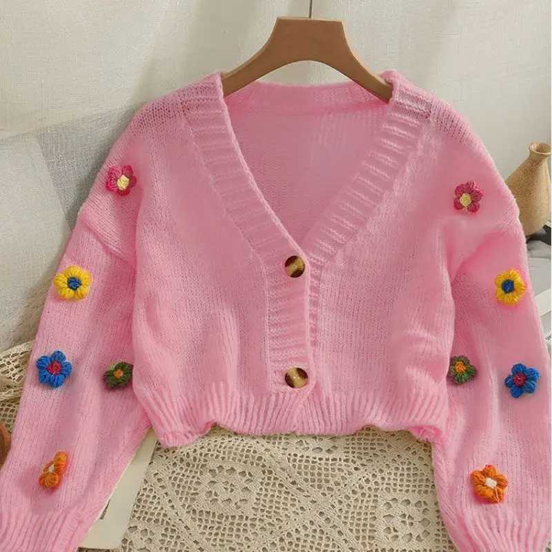 Womens Cardigan Embroidered Flowers Thin Sweater Spring Z250905