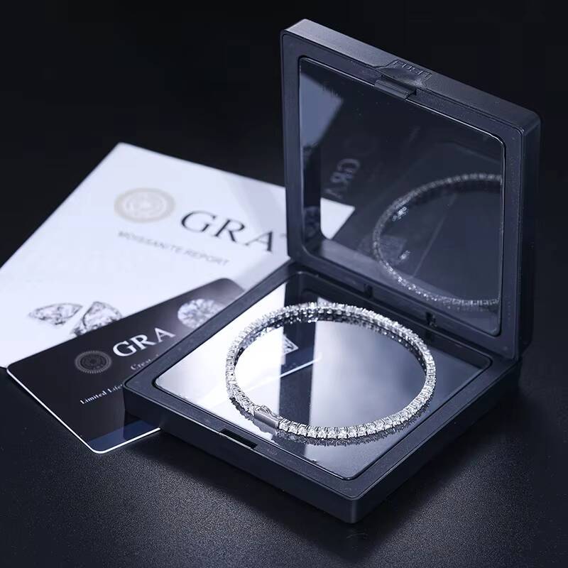 Factory Price Diamond 2mm 25mm Tennis Chain 925 Silver Vvs Moissanite Hip Hop Iced Out Tennis Bracelet