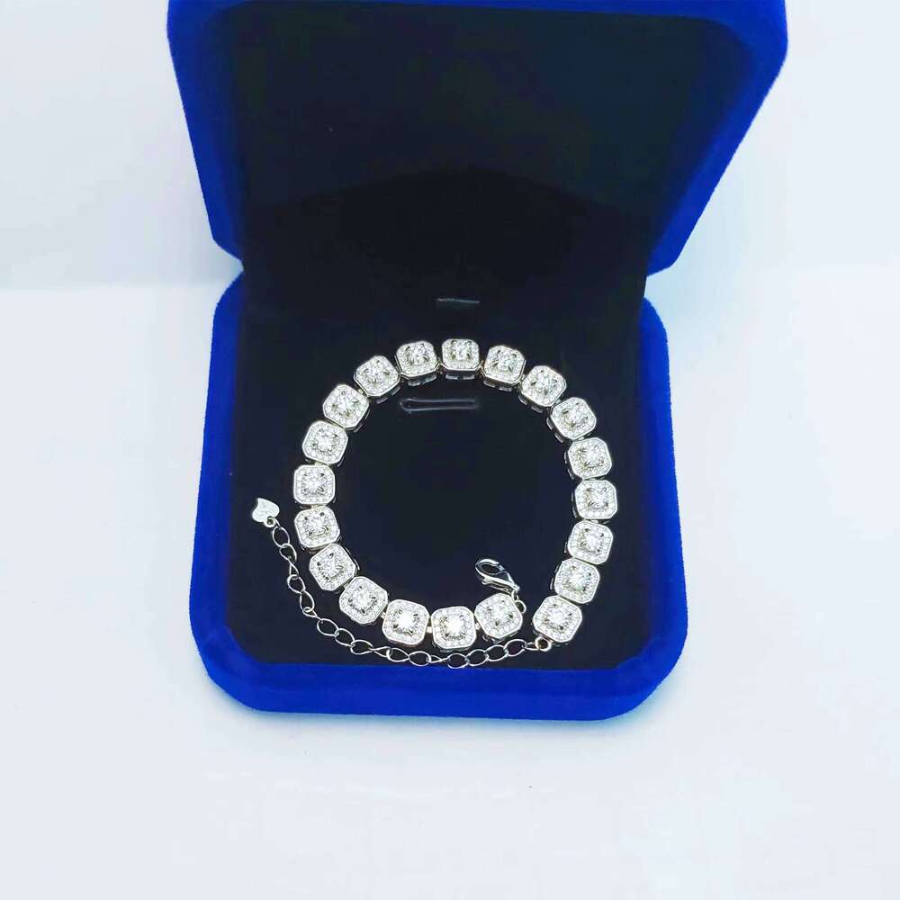 Decoral Wholesale VVS 3mm Iced Out Sterling Sier Sparkling Moissanite Tennis Bracelet Chain